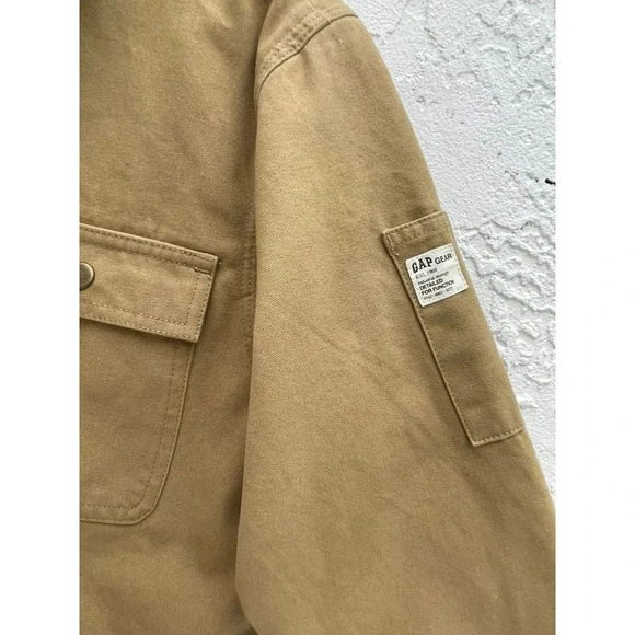 Gap Kids Long Sleeve Button Down Collared Outerwear Jacket Beige Sz M Aged 7 - Picture 4 of 7